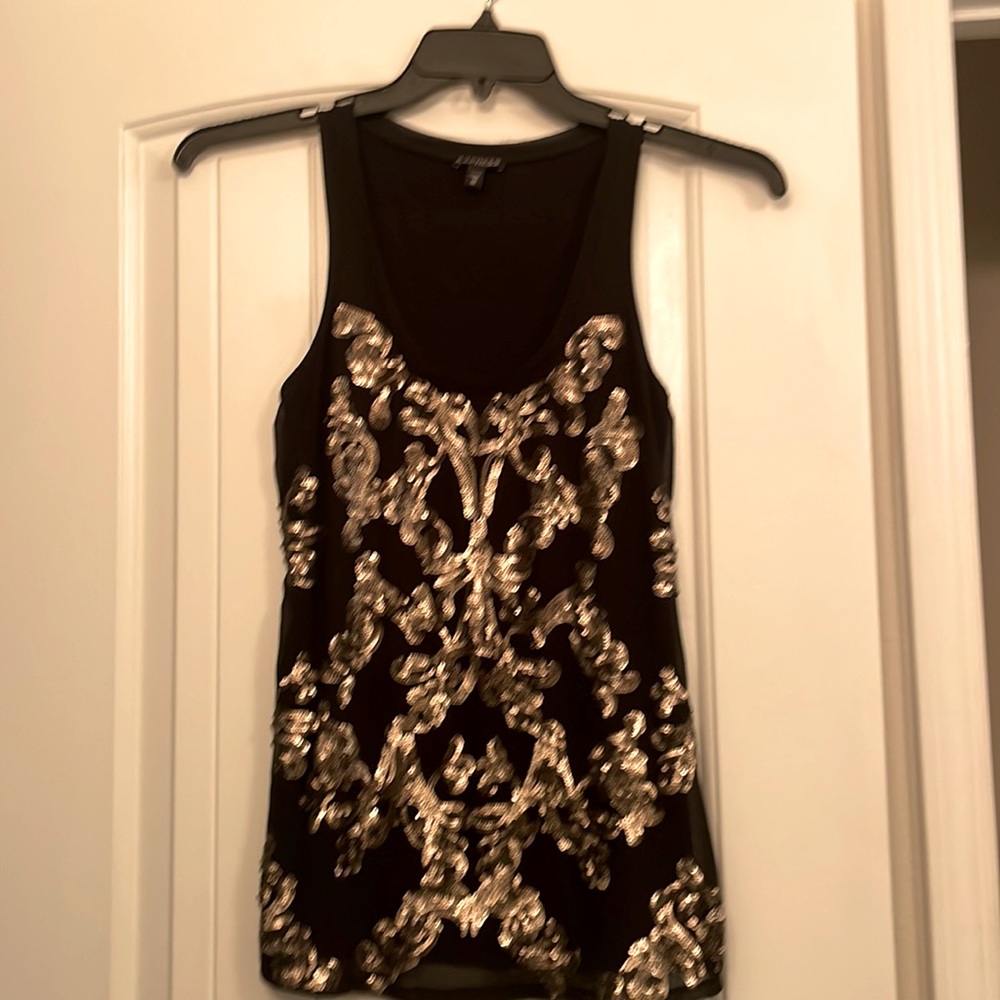 Express Gold Sequin Tank
